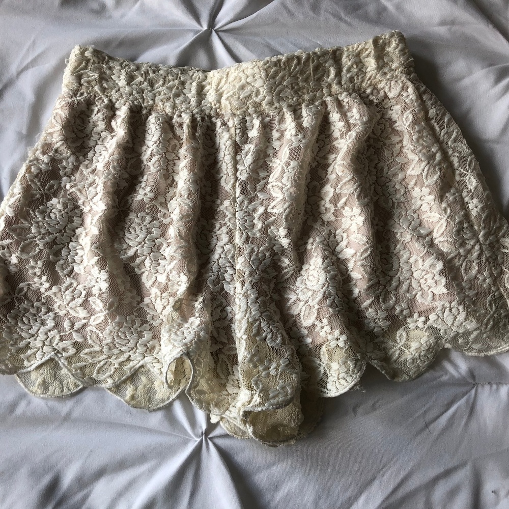 White Lace Shorts